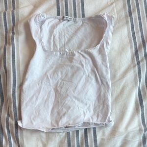 Stradivarius White Fitted Cap Sleeve Tank Top